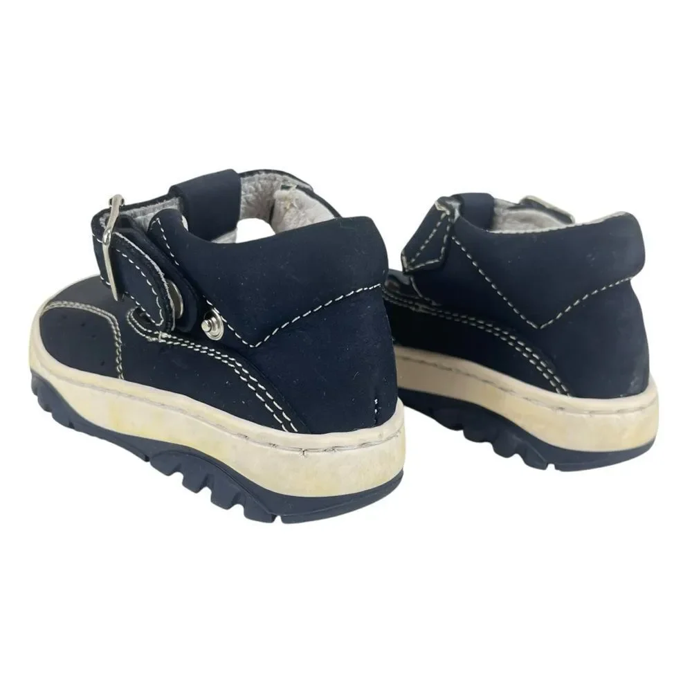 NA! Toddler EU 22 |‎ US 6 Made in Italy Blue Leather Sandal Snap Closure